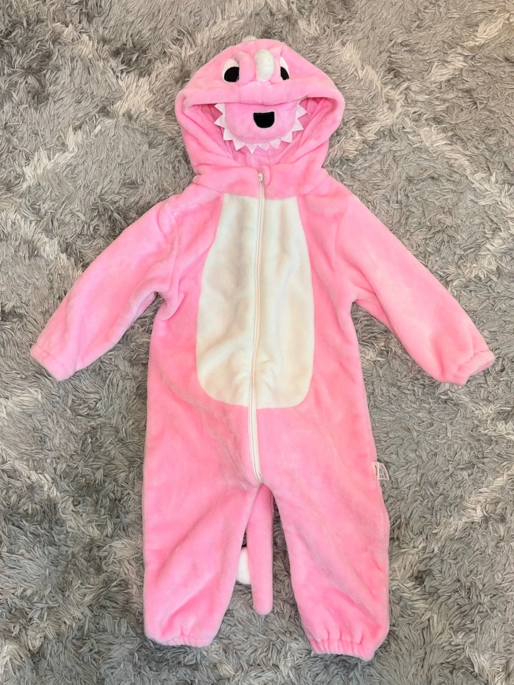 Plush Pink Dinosaur Toddler Onesie Costume / Pajamas